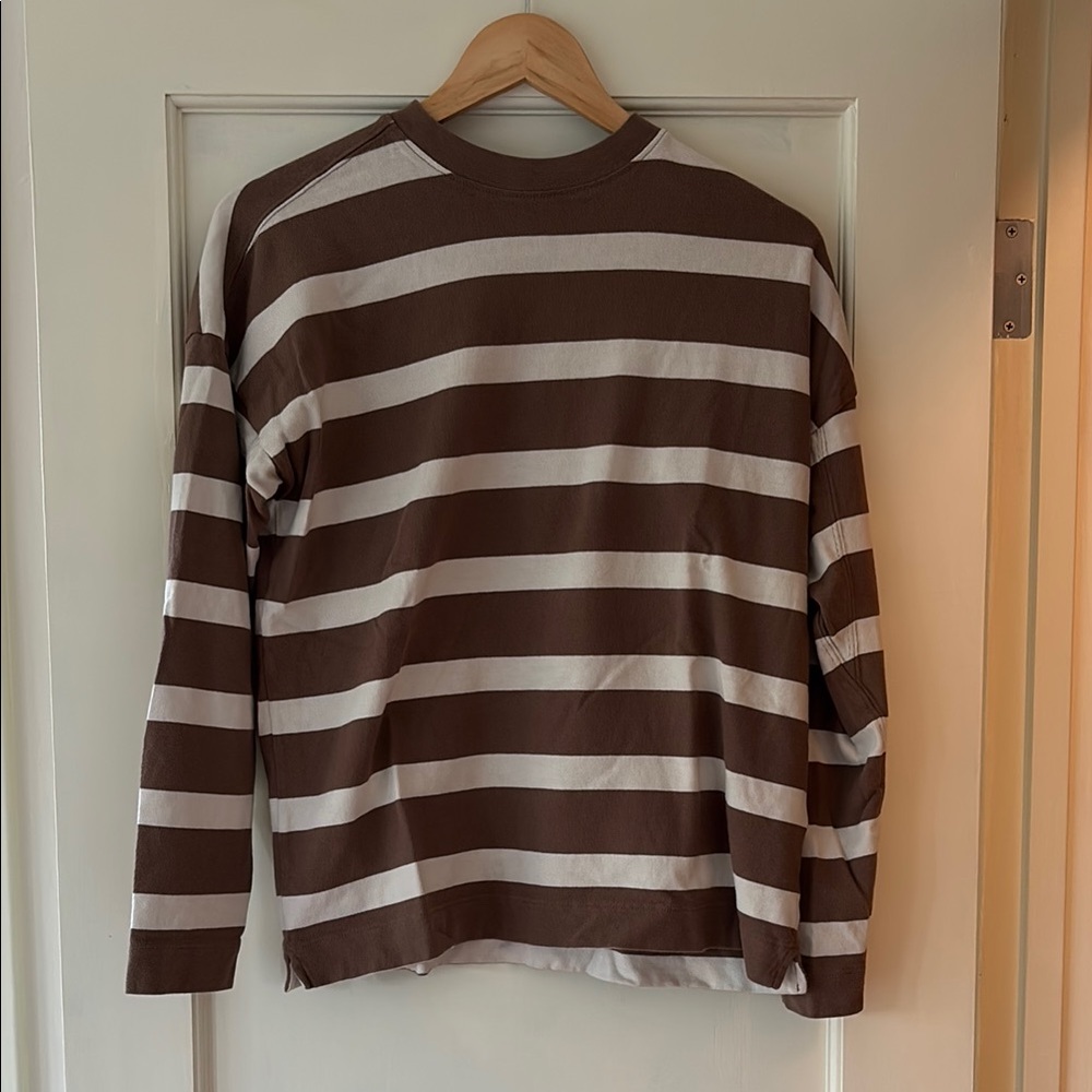 AYR early mornings tee - shiitake stripe